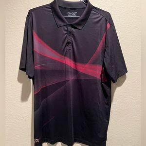 FILA Black Golf Shirt with Pink Geometric Design